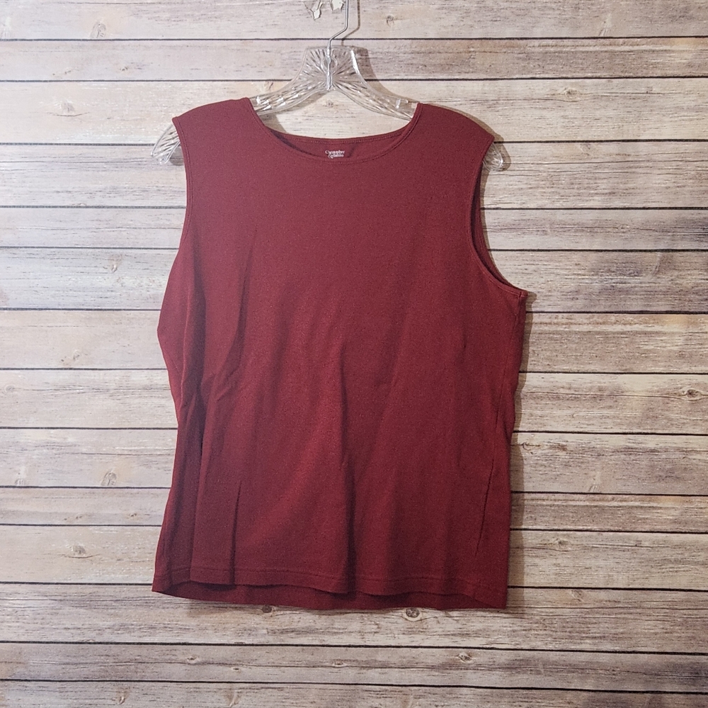 Christopher & Banks Terracotta Red Sleeveless Layering Top